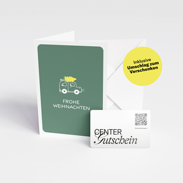 Groß: Grußkarte in grün, Motiv Weihnachten
